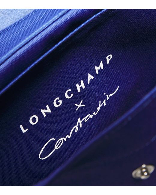 Longchamp Blue Canvas Le Pliage M Tote Bag