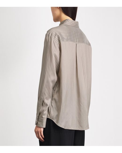 Blazé Milano Gray Silk Stripe Shirt