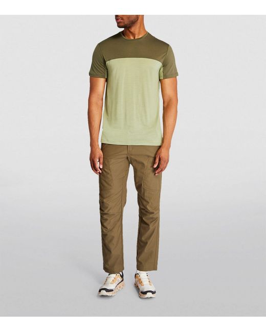 Icebreaker Green Merino Wool-blend Cool-lite T-shirt for men