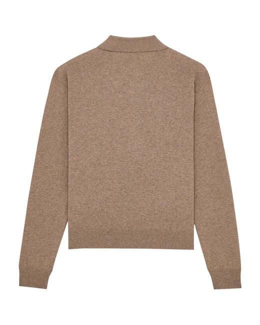 Saint Laurent Brown Virgin Wool Polo Sweater for men