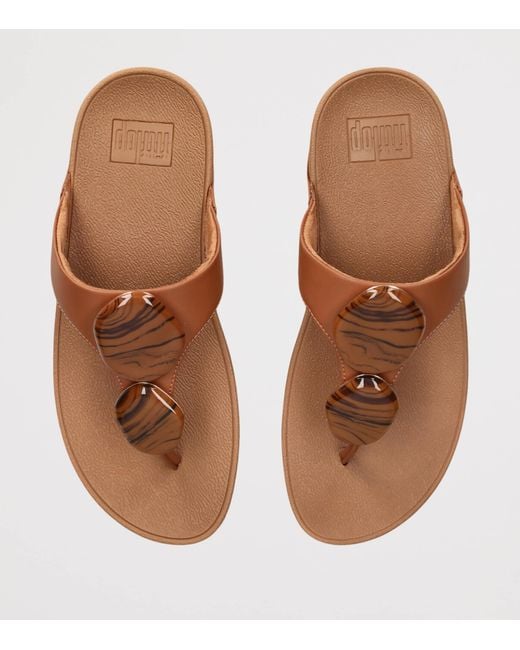 Fitflop Brown Marble Stone Lulu Toe-Post Sandals 50
