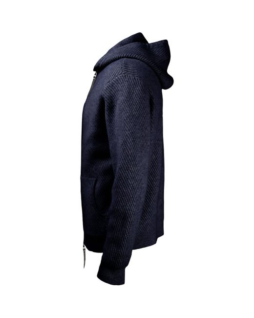 Alan Scott Blue Cashmere Feather-Rib Hoodie for men