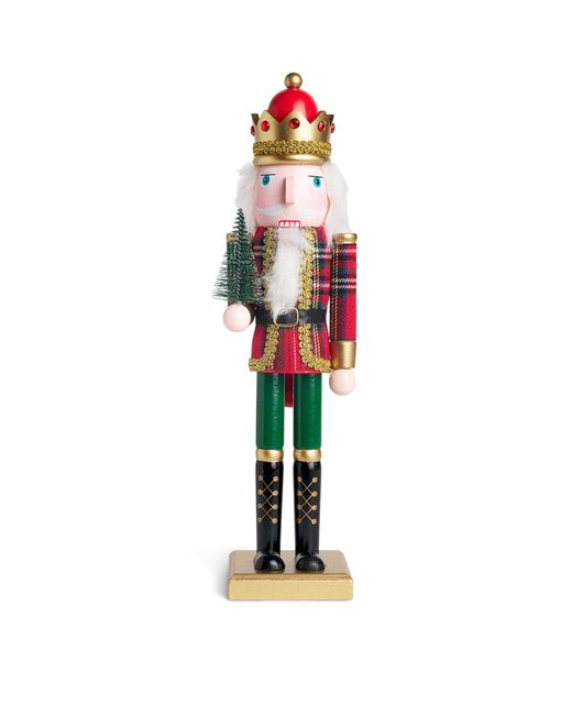 Harrods White Tartan Nutcracker Ornament