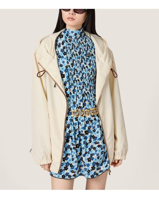 Miu Miu Natural Technical Hooded Jacket