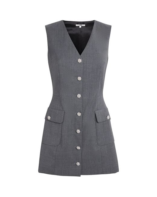 Maje Gray Embellished Tailored Jumpsuit