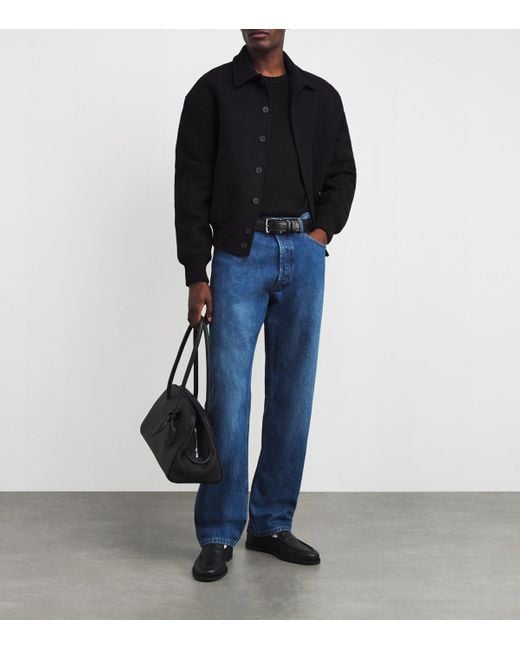 Ralph Lauren Black Silk-Linen Crew-Neck Sweater for men
