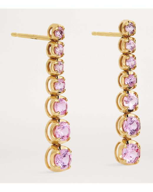 Jennifer Meyer Metallic And Sapphire Tennis Stud Earrings
