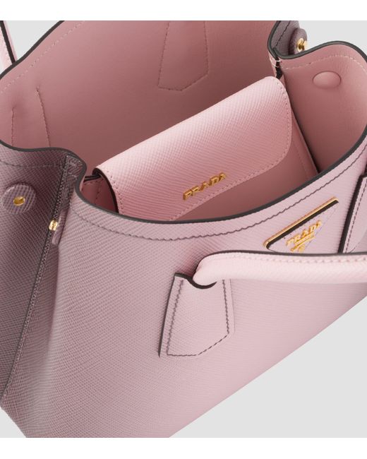 Gradient Alabaster Pink Prada Cleo Brushed Leather Shoulder Bag