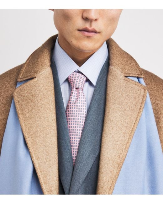 Brioni Pink Silk Patterned Tie for men