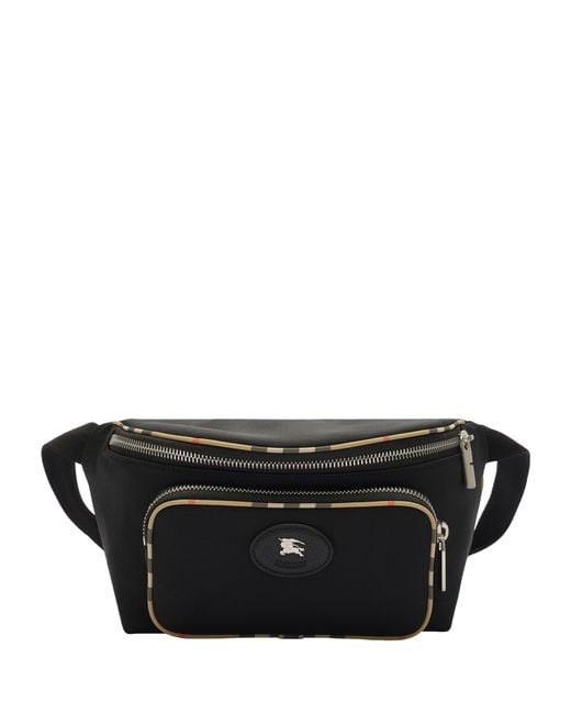 Burberry Black Check-Trim Belt Bag for men