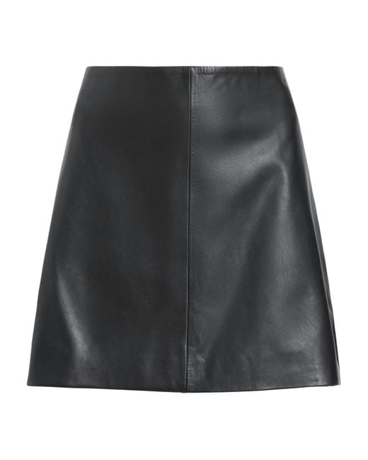 AllSaints Black Leather Renai Mini Skirt