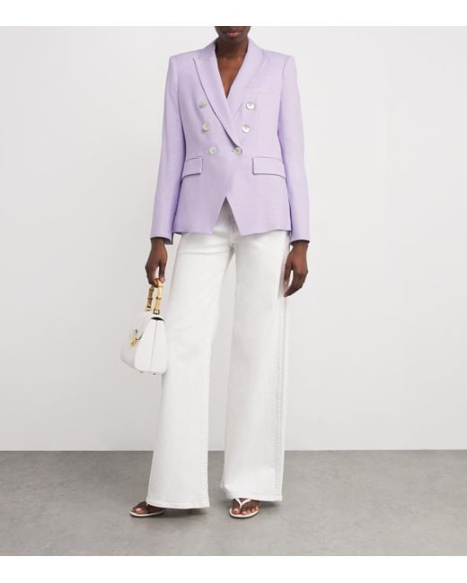 Veronica Beard Purple Double-Breasted Miller Dickey Blazer