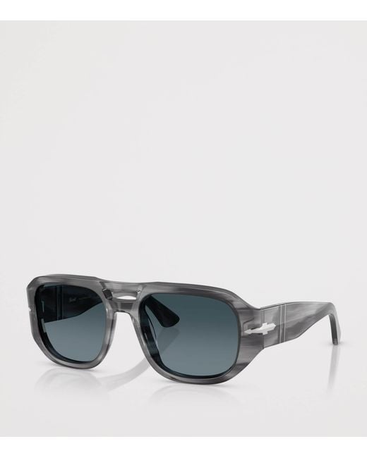 Persol Gray Acetate Vincent Pilot Sunglasses
