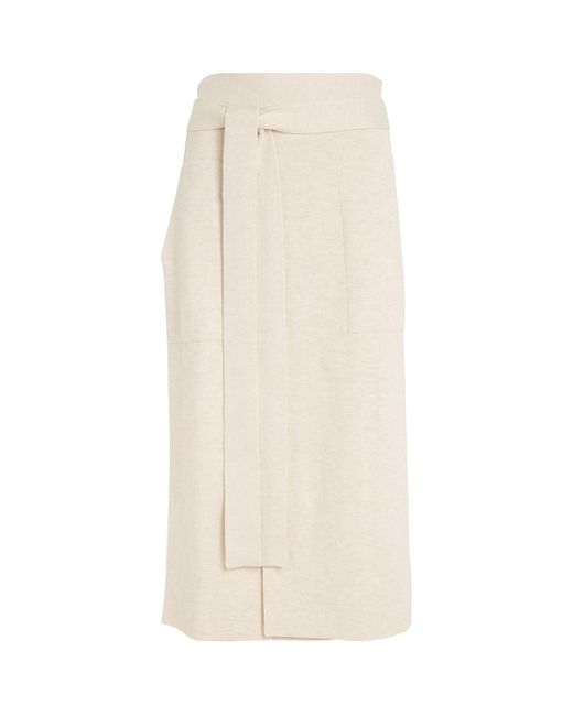 Lauren Manoogian Natural Double-Knit Wrap Midi Skirt