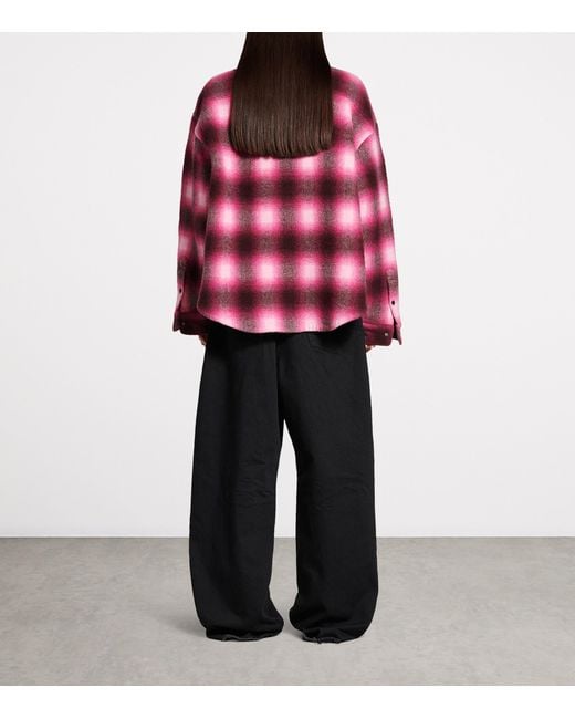 Balenciaga Red Wool Plaid Jacket