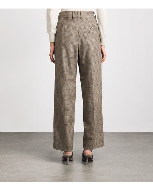 Blazé Milano Gray Virgin Wool Check Fox Tailored Trousers
