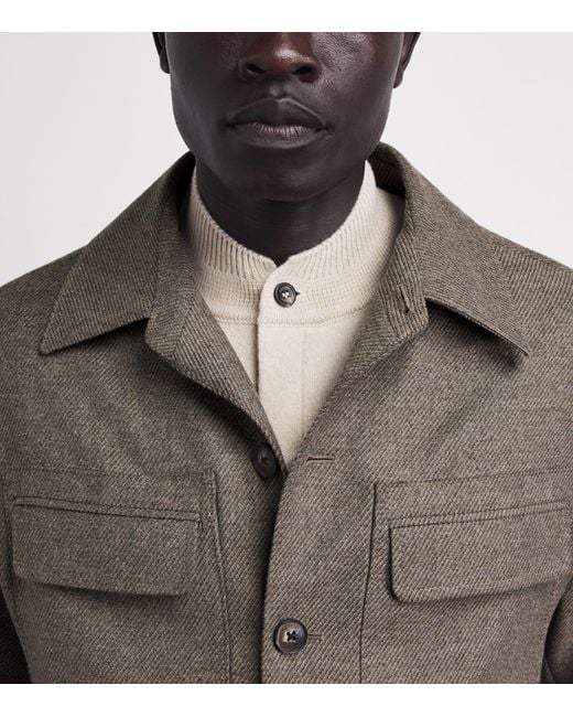 Pal Zileri Brown Twill Overshirt for men