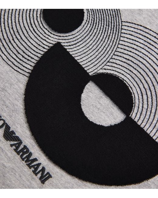 Emporio Armani Gray Cotton Logo T-Shirt for men