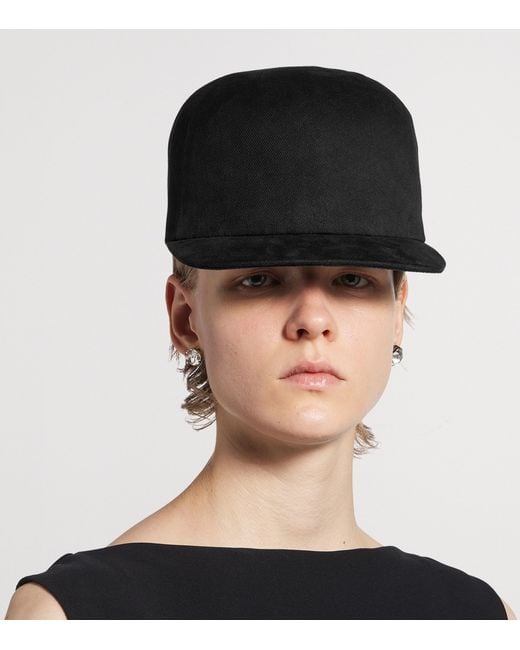 Balenciaga Black Cotton High Crown Cap