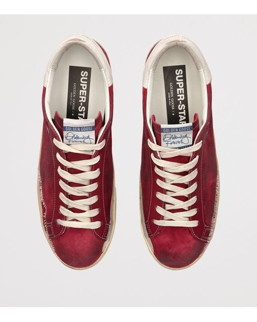 Golden Goose Deluxe Brand Red Suede Super-Star Sneakers for men