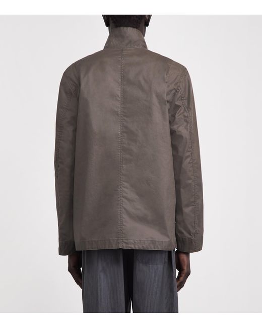 Stone Island Gray Waxed Canvas Field Jacket for men