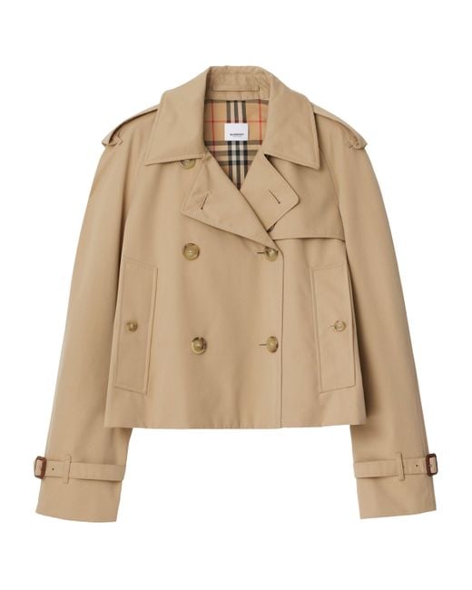 Burberry Natural Gabardine Cropped Trench Jacket