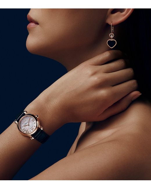 Chopard Metallic Rose Goldand Diamond Happy Sport Watch