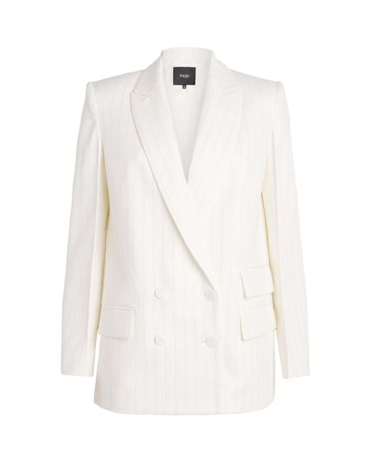 Maje White Double-Breasted Blazer