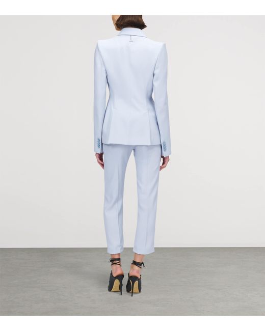 McQueen Blue Single-Breasted Blazer