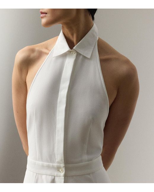 Ralph Lauren White Cotton Piqué Eldred Maxi Dress