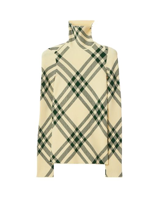 Burberry Green Check Rollneck Sweater