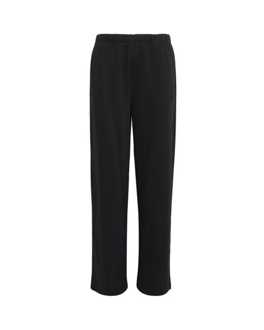 Skims Black Cotton-Blend Fleece Straight Sweatpants