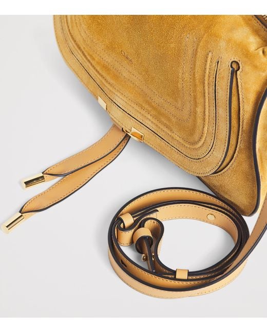 Chloé Yellow Small Suede Marcie Shoulder Bag