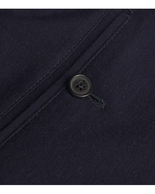Isaia Blue Wool-Cashmere-Blend Drawstring Trousers for men