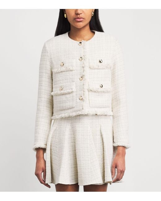 Maje White Tweed Cropped Jacket