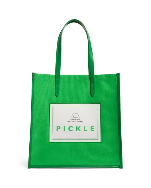 Harrods Green Cotton Pickles Condiments Shopper Bag