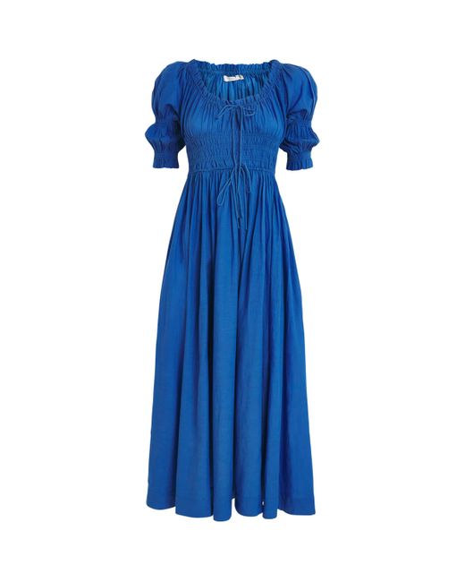 Doen Organic Cotton-Blend Ischia Maxi Dress in Blue | Lyst Doen Organic Cotton-Blend Ischia Maxi Dress in Blue | Lyst