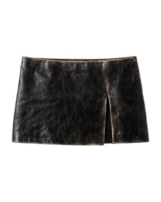 Miu Miu Black Calfskin Mini Skirt