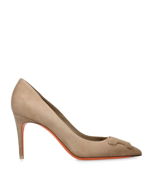 Santoni Natural Suede Sibille Pumps 85