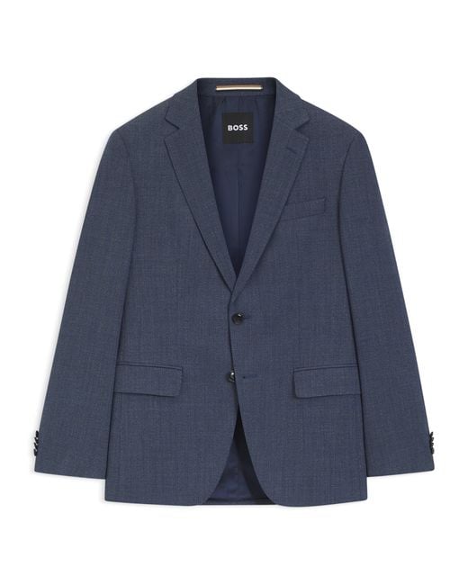 Boss Blue Stretch-Wool Blazer for men