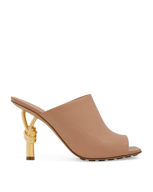 Bottega Veneta Brown Leather Knot Mules 90