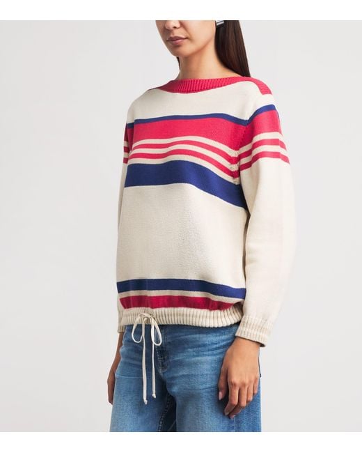 Mother Multicolor Cotton Striped Skipper Sweater