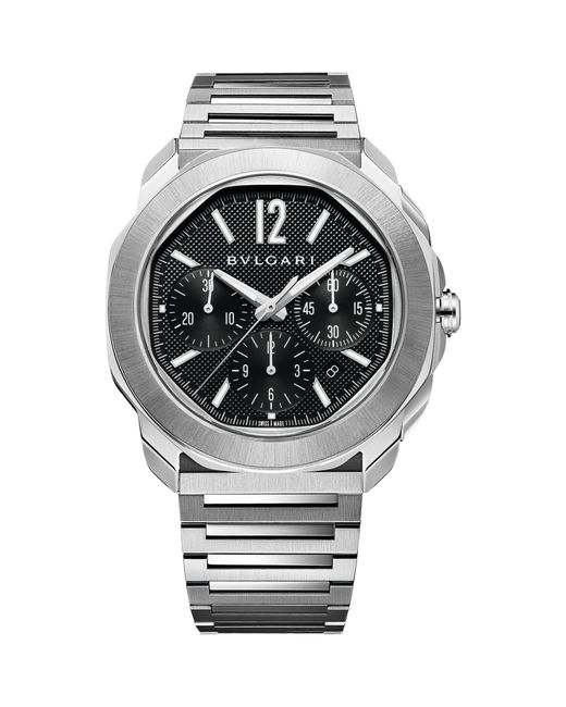 BVLGARI Gray Stainless Steel Octo Roma Watch 42mm for men