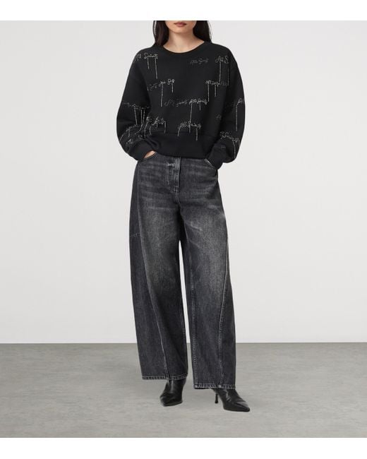 AllSaints Black Embellished Separo Sweatshirt