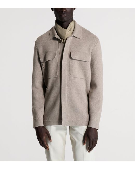 Dunhill Brown Cotton-Cashmere Shacket for men