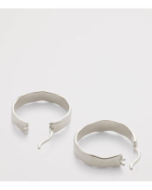 Monica Vinader Metallic Sterling Siren Muse Wave Hoop Earrings