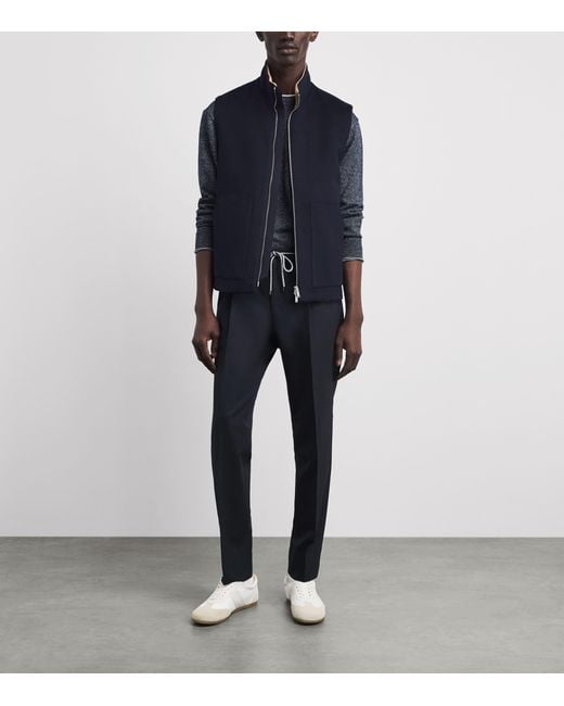 Lardini Blue Wool-Cashmere Gilet for men