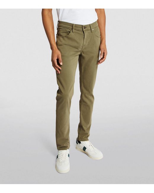 7 For All Mankind Green Slimmy Tapered Luxe Performance Plus Jeans for men