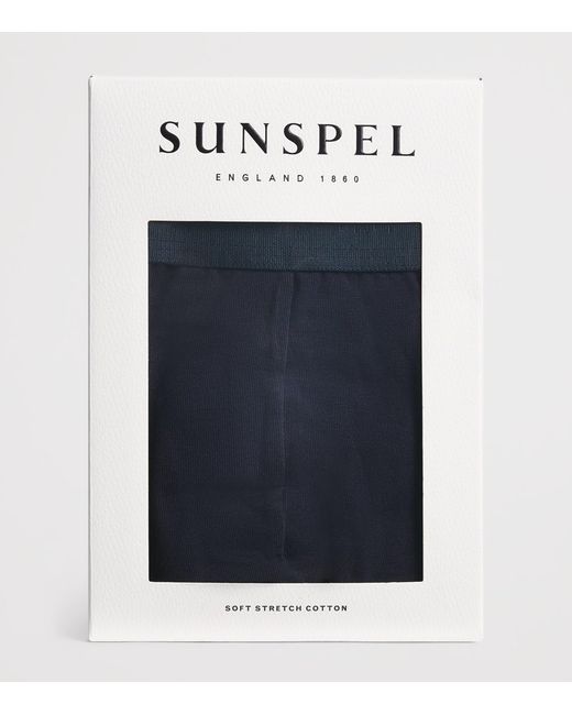 Sunspel Blue Stretch-Cotton Trunks for men