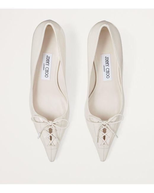 Jimmy Choo White Scarlett 50 Leather Pumps